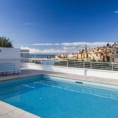 Le Lodge, T2 classé 3 étoiles avec jardin, parking, piscine&mer à 2 pas Menton Exterior foto